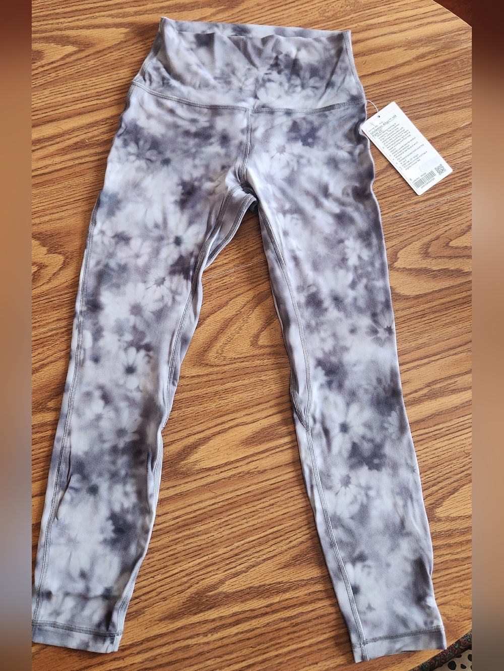 Womens Tie-Dye Gray Active Leggings